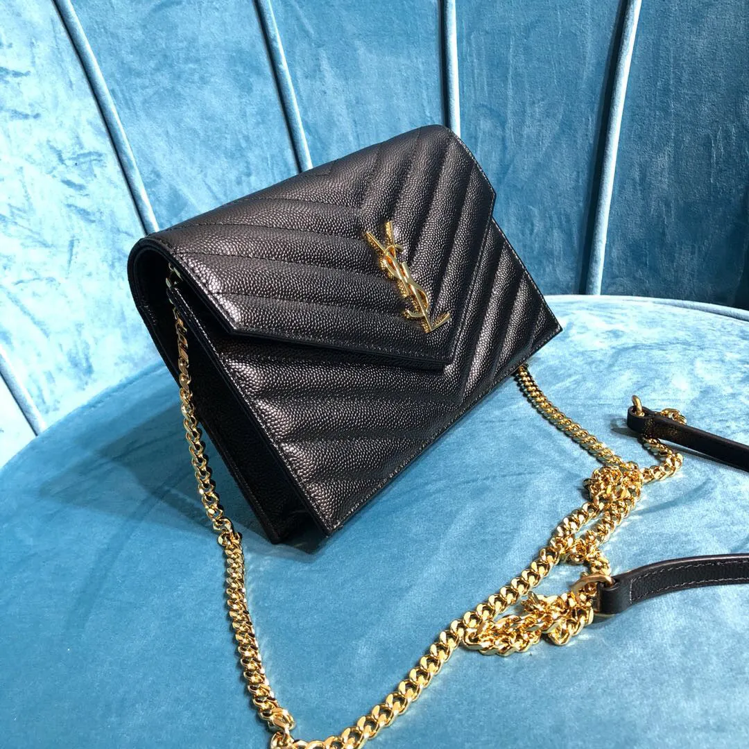 Yves Saint Laurent Monogram Quilted Shoulder Bag Black