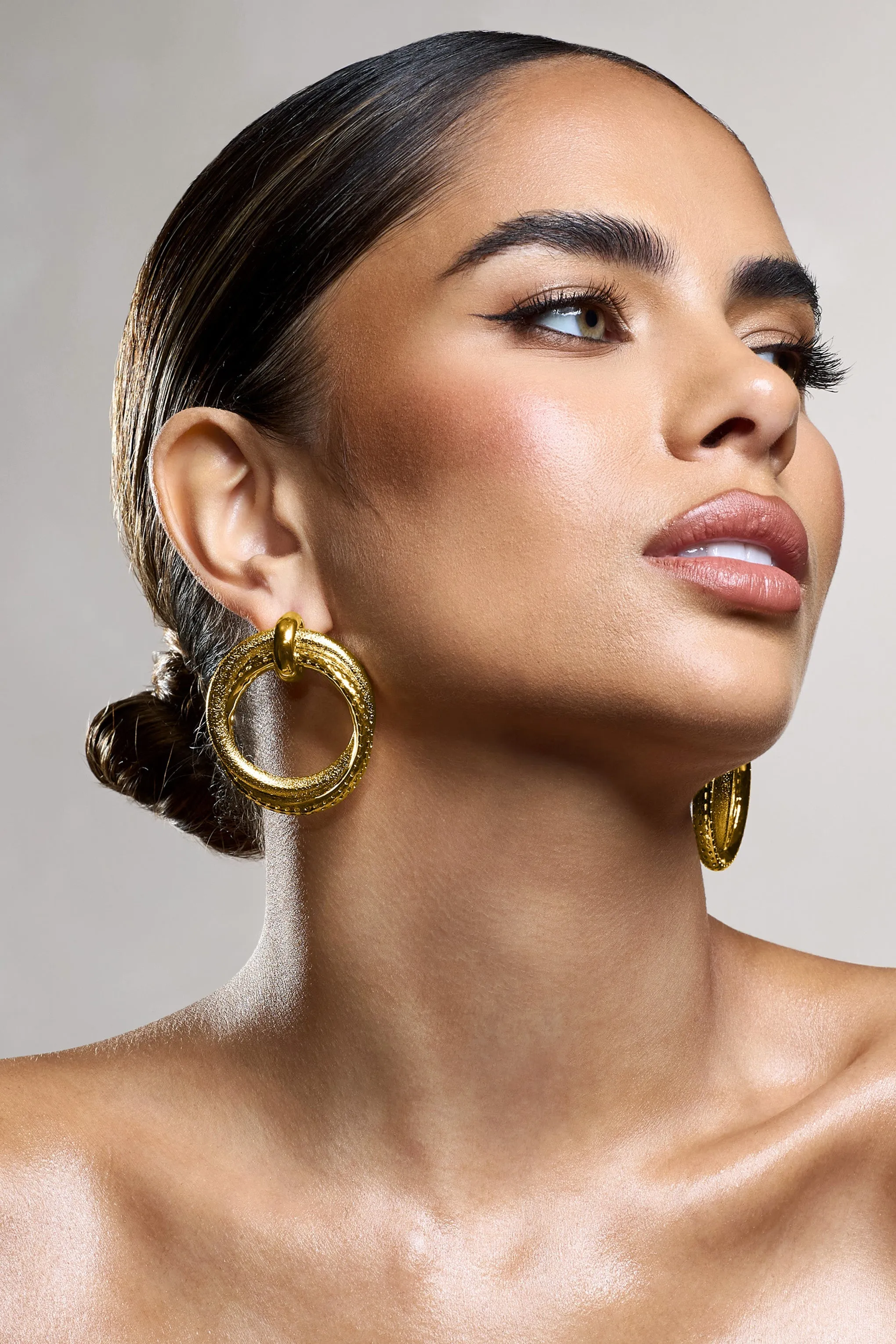 Zanetti | Gold Layered Circular Drop Earrings