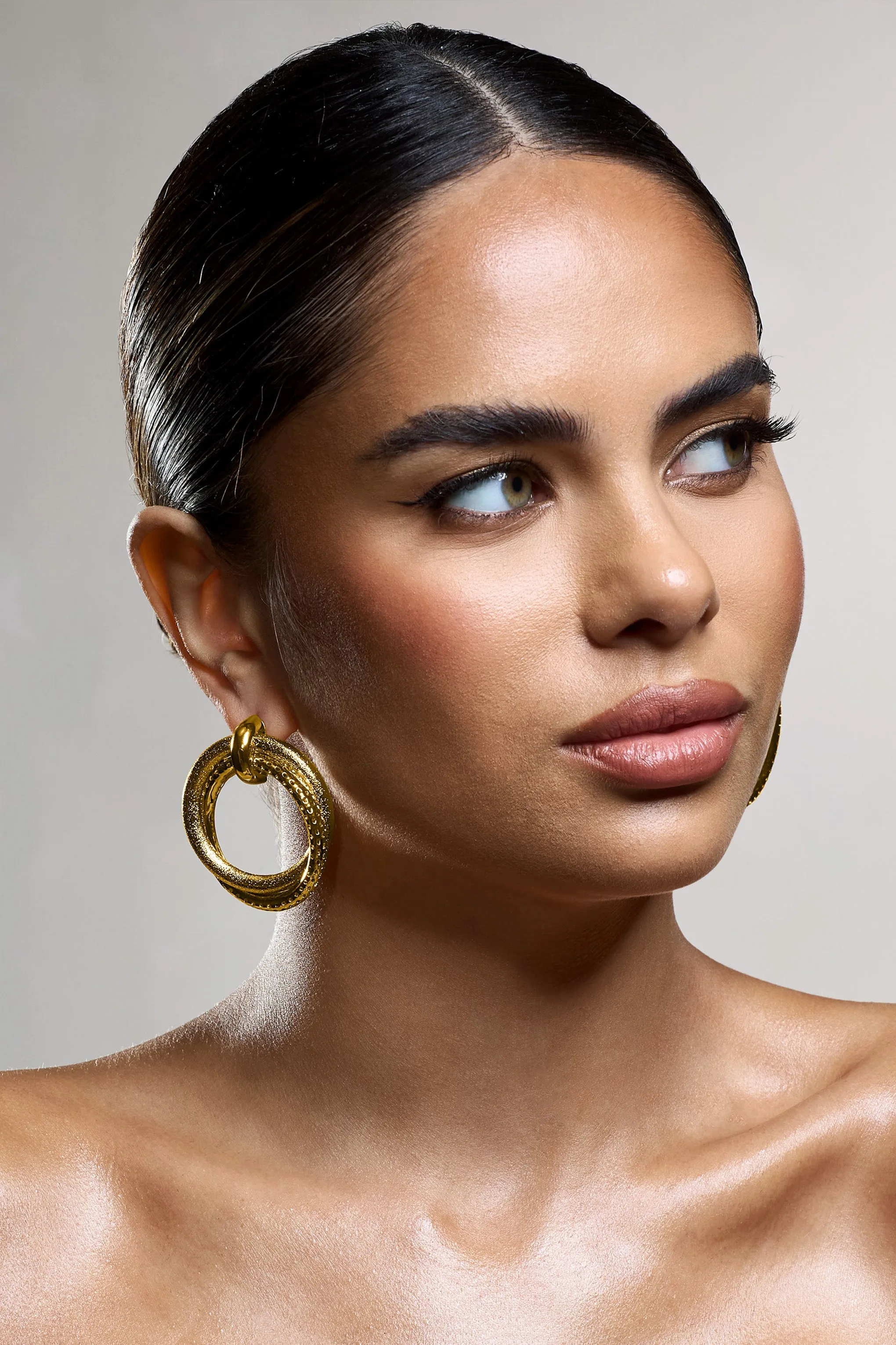 Zanetti | Gold Layered Circular Drop Earrings