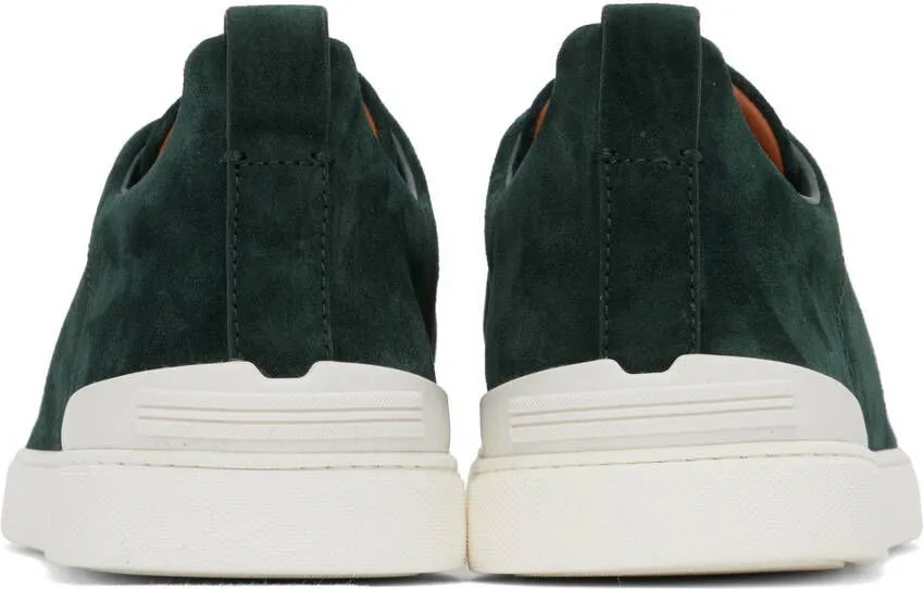 ZEGNA Green Triple Stitch Sneakers