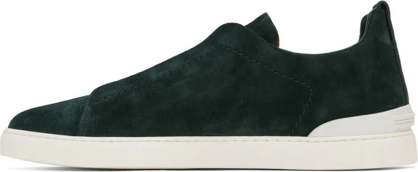 ZEGNA Green Triple Stitch Sneakers